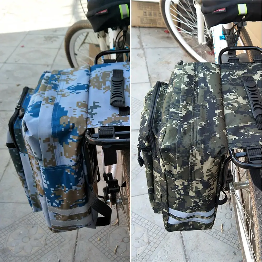Увеличенная камуфляжная седельная сумка 35l MTB горный велосипед стойка седельная сумка многофункциональная дорожная велосипедная корзина заднее сиденье багажник сумка