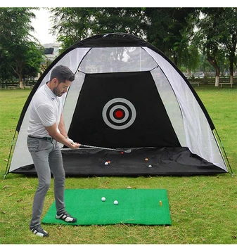 

Indoor Outdoor 2M Golf Practice Net Tent Golf Hitting Cage Garden Grassland Practice Tent Golf Training Equipment Mesh XA147A
