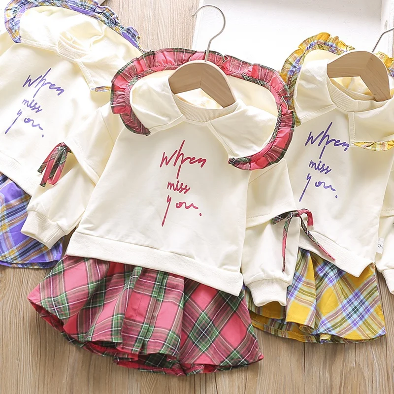 От 1 до 6 лет платье для маленьких девочек осенний милый свитер с капюшоном и круглым вырезом для маленьких девочек платье принцессы с длинными рукавами