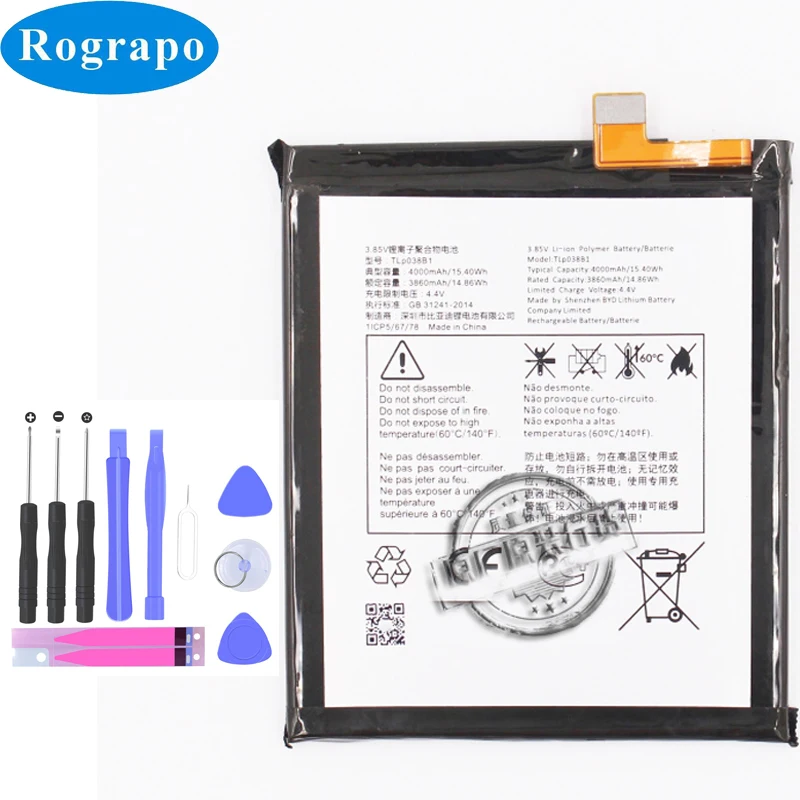 

4000mAh TLp038B1 TLp038BC Battery For Alcatel A7 / A7 LTE / A7 XL OT-7071DX OT-5090Y OT-7071D Full SmartPhone Batteries
