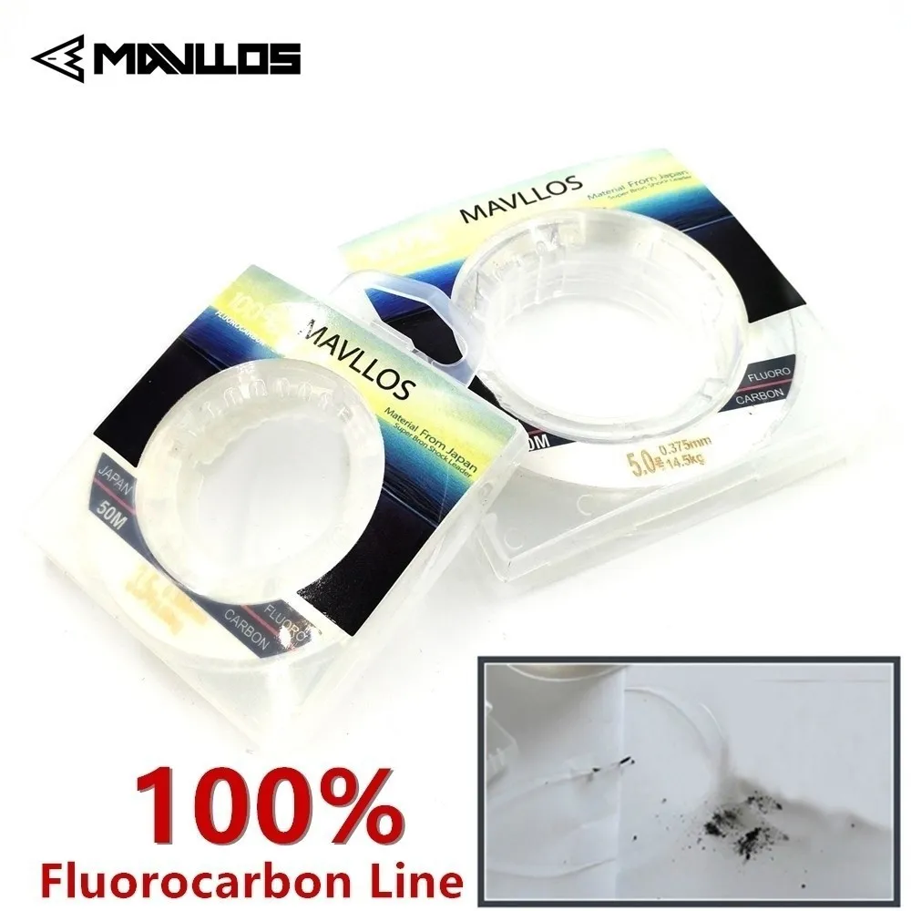 Mavllos Finder X 100% Fluorocarbon Line 50m Sink Monofilament Fluorocarbon  Fishing Line Carbon Fiber Leader Fishing Line - AliExpress