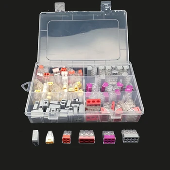 

100pcs/set Terminal Block Spring Lever Nut Terminal Blocks Reusable Electric Cable Connector Wire Home Tools of insulating