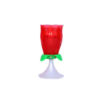 

Beautiful Brithday Candles Lamp Musical Rose Rotating Double Layer Decoration