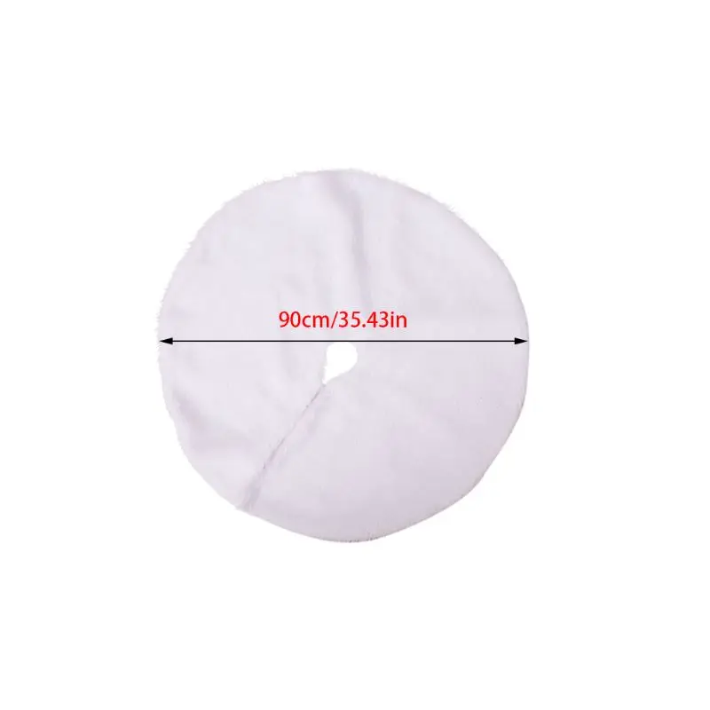 

White Plush Christmas Tree Skirt Decor Bottom Floor Mat Cover Merry Xmas Decor DXAF