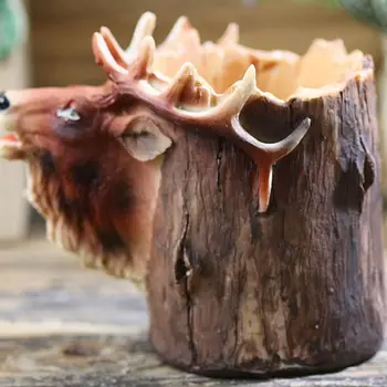 

Cartoon Elk Shape Pen Holder Brush Pot Desk Organizer Office School Stationery