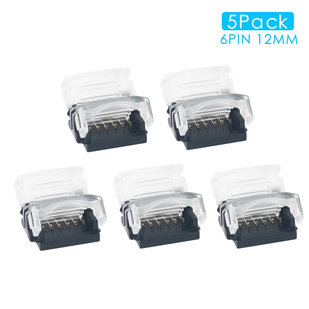 5pcs/lot 6Pin 6-Pin LED Connector Strip to Wire or Strip to Strip Connection Use Terminal for Non-waterproof RGB+CCT LED Strip afbeelding