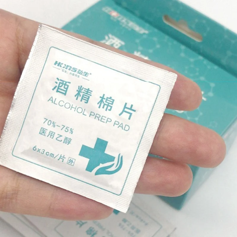 50pcs Disposable Medical Sterilization Alcohol Disinfection Cotton Piece Emergency Clean Sterilization Cotton Sheet