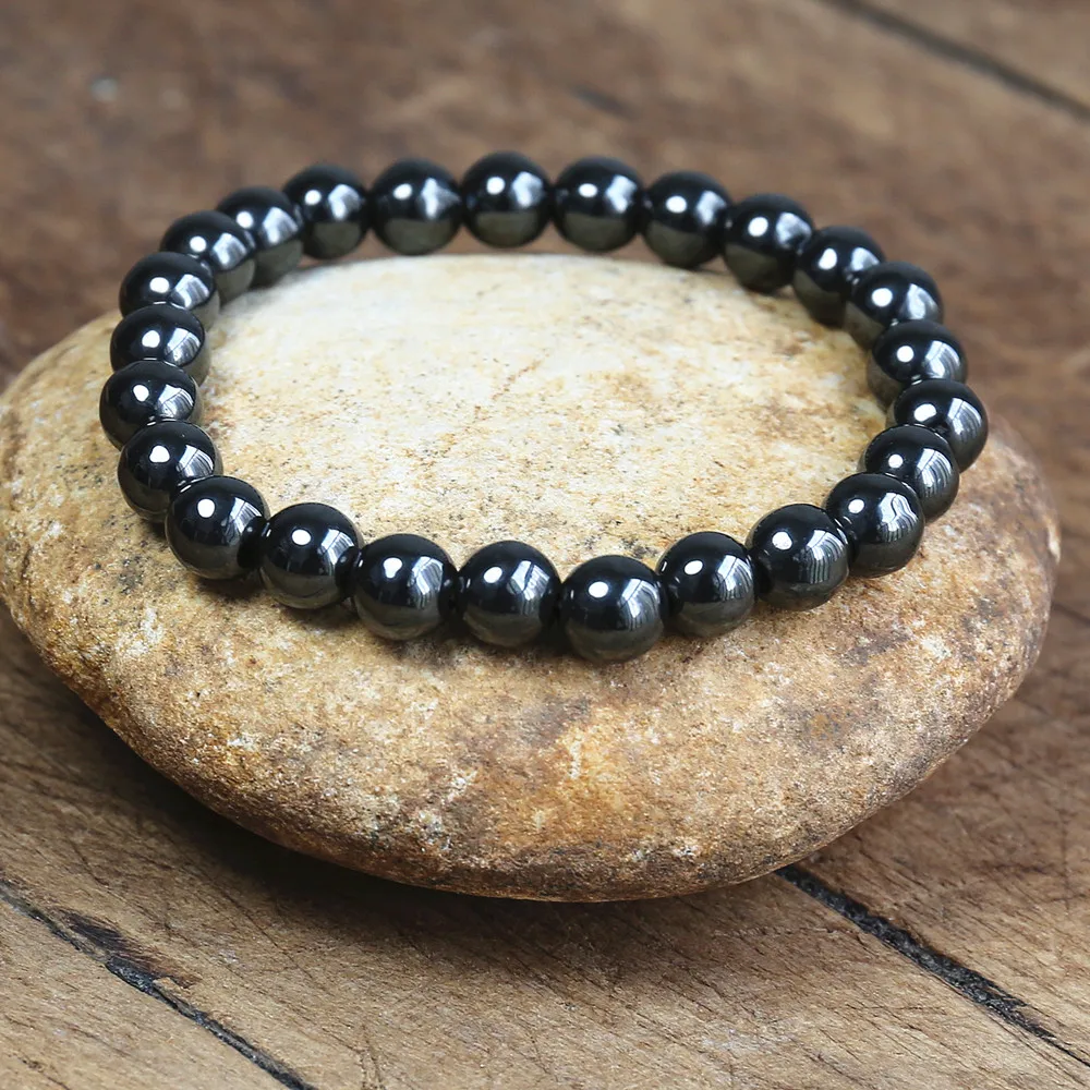 Magnetic Bracelet Beads Hematite Stone Therapy Health Care Magnet Hematite Beads Bracelet Men's Jewelry bracelet jewelry