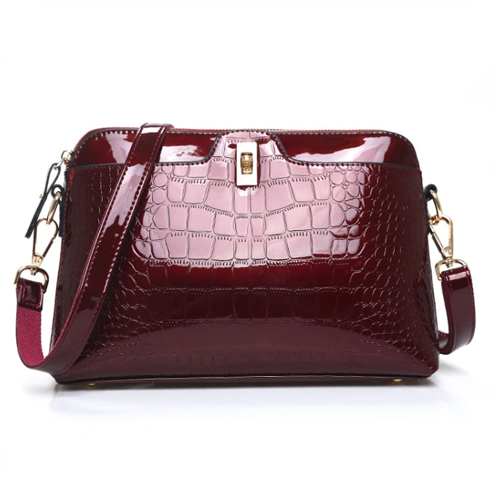 Модная кожаная сумка - Цвет: Wine Red