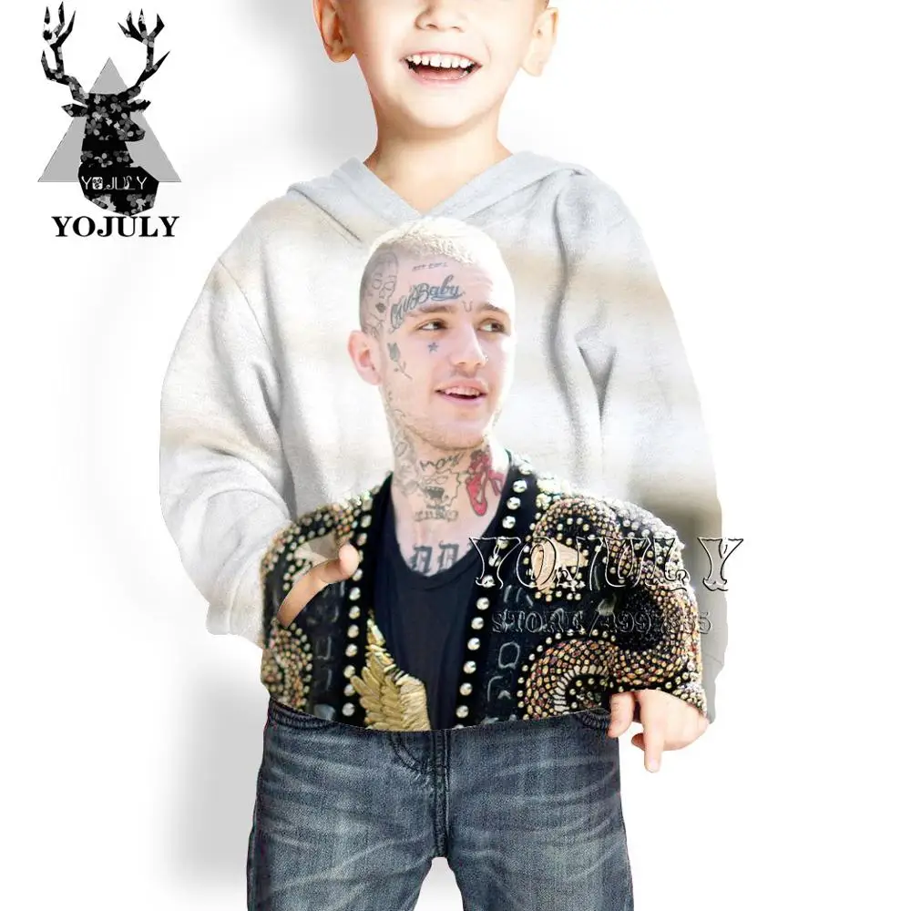 YOJULY Lil peep harajuku 3D Drucken Повседневный модный Уличная пуловер для маленьких мальчиков и девочек подростков hiip hop Детская толстовка C92 - Цвет: 14