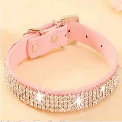 Ошейники для домашних животных Bling Стразы ошейник собак из искусственной кожи с