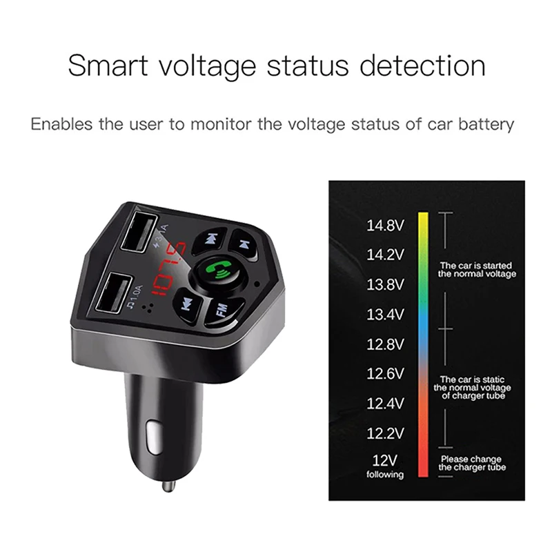 DC 12-24V Автомобильный bluetooth-комплект MP3-плеер fm-передатчик двойной USB 3.1A автомобильное зарядное устройство дисплей напряжения Micro SD TF воспроизведение музыки
