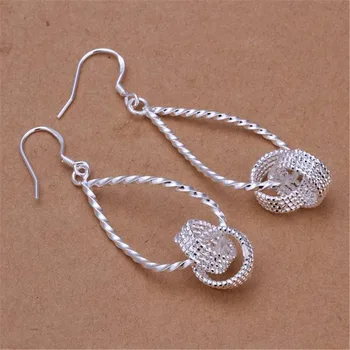

Fashion 925 Sterling Silver Earrings Cute Clip Bead Earrings Woman Glamour Jewelry Wedding Gift