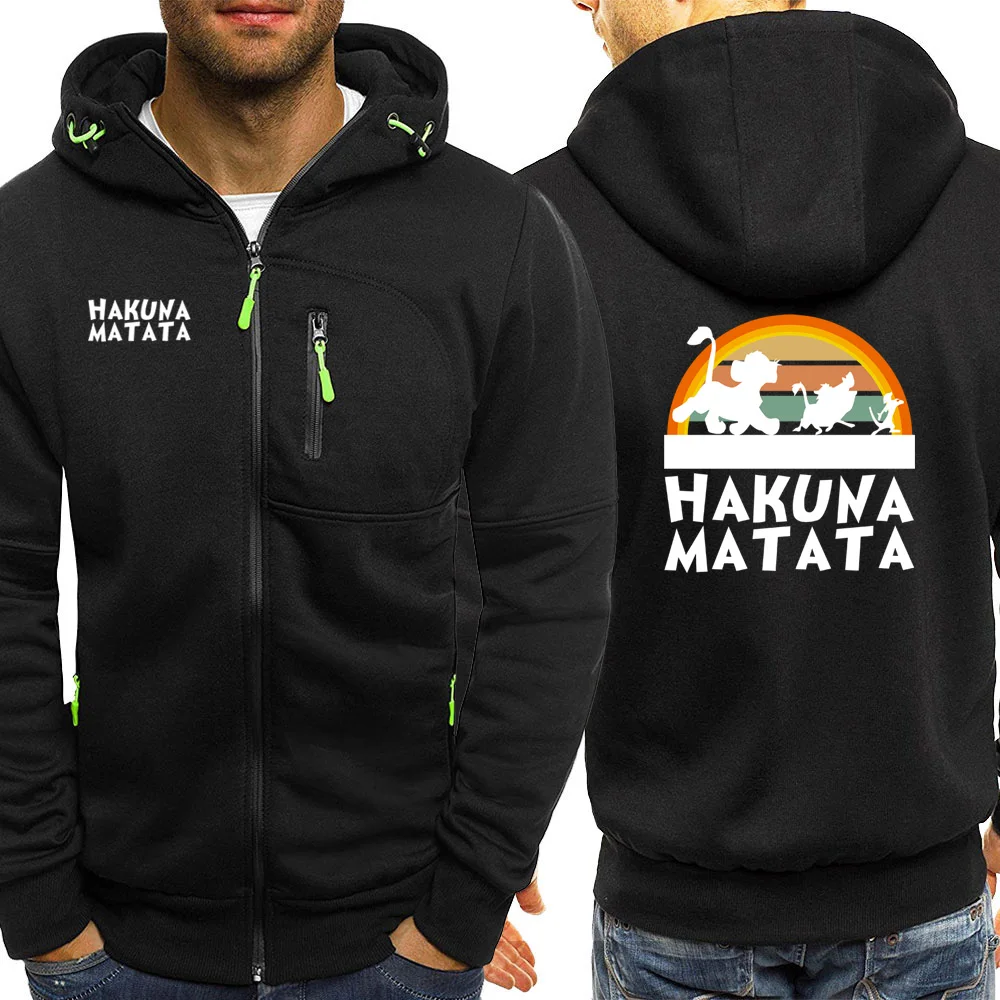 Король Лев Simba мужской жакет Осенняя новая брендовая одежда HAKUNA MATATA Мужской флисовый уличный костюм повседневные толстовки Harajuku - Цвет: black6