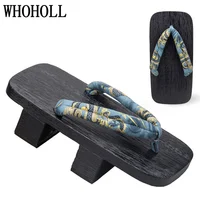 WHOHOLL Summer Men's Two-tooth Clogs High Heel Thick Bottom Japanese Geta Solid Wooden Slippers Cosplay Shoes Costumes - Image 6