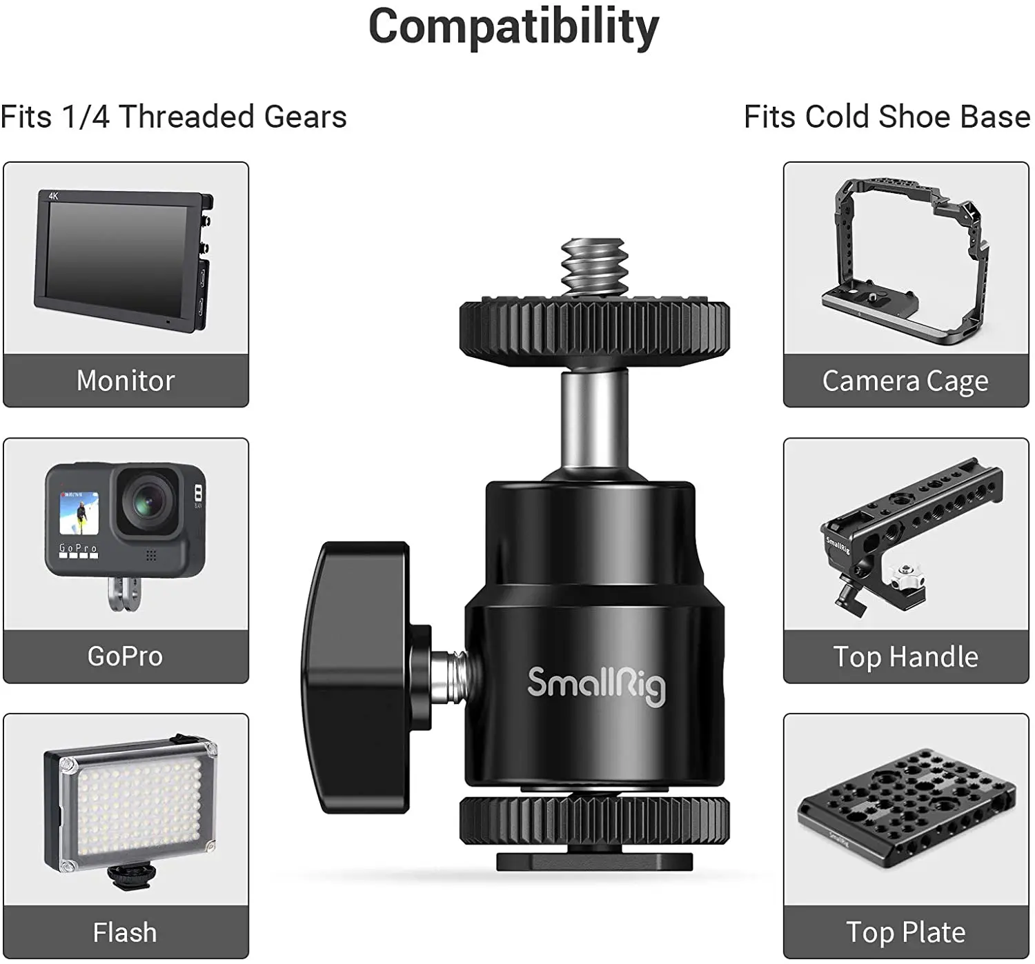 Smallrig Monitor Lcd Sapato Adaptador Câmera de Montagem de Sapata Quente com Parafuso Adicional para Canon para Nikon para Câmeras Olympus - Image 4
