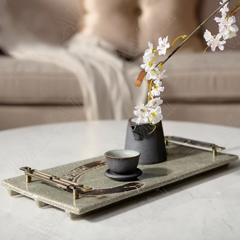 European Stone Storage Trays Relief Decorative Tableware Organizer