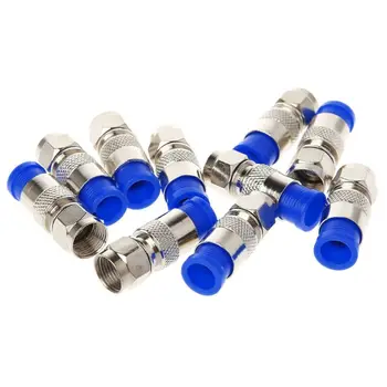 

10Pcs RG6 RG59 F Compression Connectors Coaxial Coax Cable Fitting Tools O-Ring 35ED