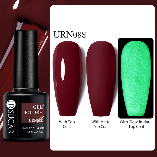 SUGAR Luminous Gel Top Coat Semi Permanent Glow In Dark Fluorescent Soak Off UV LED Color Gel Nail Varnish Nails for Manicure