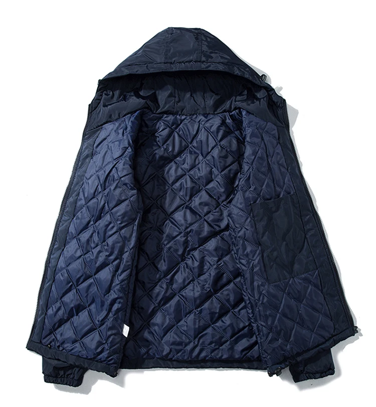 Autumn& Winter Men Hooded Feather Coat plus Cotton Coat Korean-style Teenager Students Tops Plus-sized Fashion