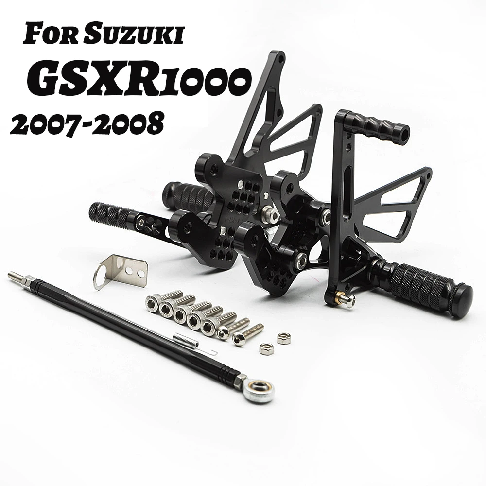 Adjusting Rearset Footpeg CNC For Suzuki GSXR1000 2007 2008 Rear Set Pedal Peg