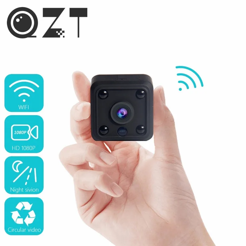 Мини видеорегистратор QZT с функцией ночного видения Wi Fi Full HD 1080P|Компактные