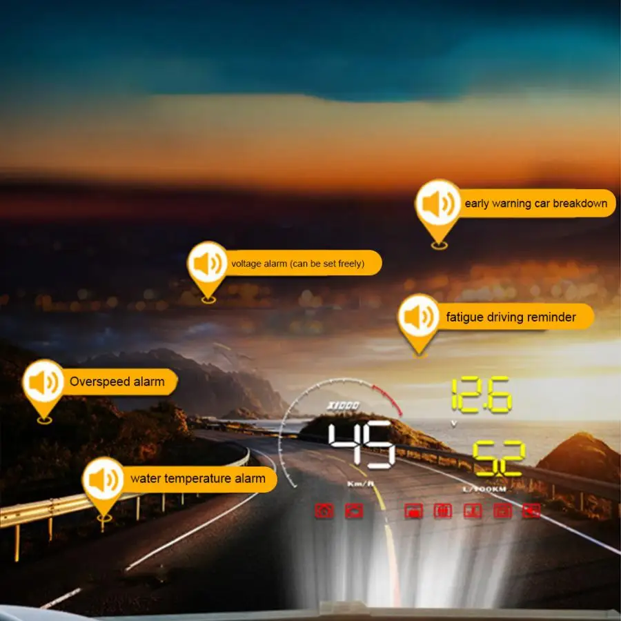 A9 HUD OBD2 дисплей синий белый 5.5in Универсальный Автомобильный дисплей ODB2 система автомобильной диагностики araba aksesuar