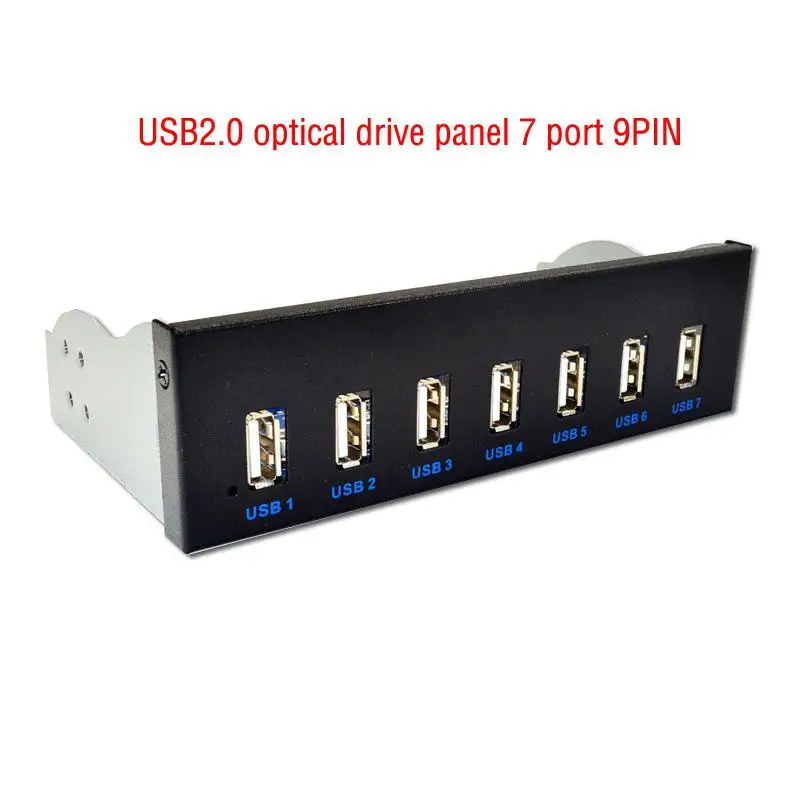 5.25inch USB3.0/USB2.0 7 Port HUB 19PIN Plastic Fast Charge Optical Drive Panel R20