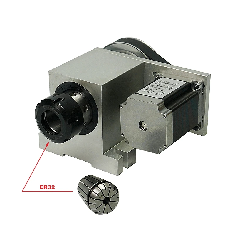 

3M-6-ER32 CNC 4th Rotary A axis dividing head ER32 Collet chuck with harmonic drive reducer for engraving machine