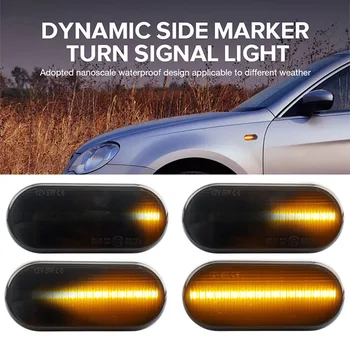 

Smoke Lens Dynamic Amber LED Fender Side Marker Blinker Lamp Turn Signal Light Side Fender Marker Lamp for SEAT Leon Ibiza