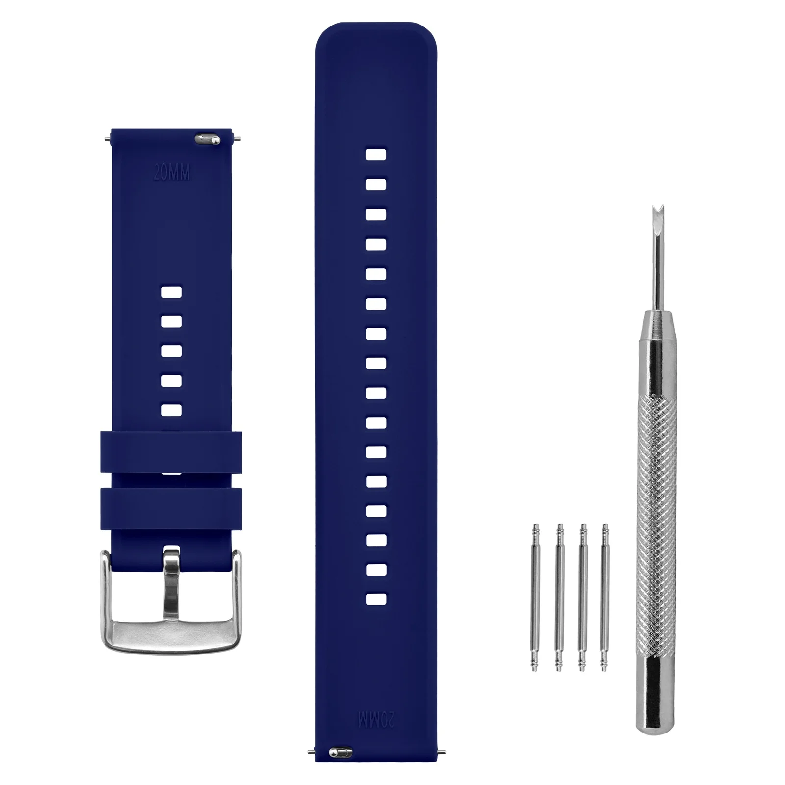 BISONSTRAP Watchband 18mm~22mm Silicone Watch Strap Men Women Replacement Band Rubber Bracelet Stainless Buckle