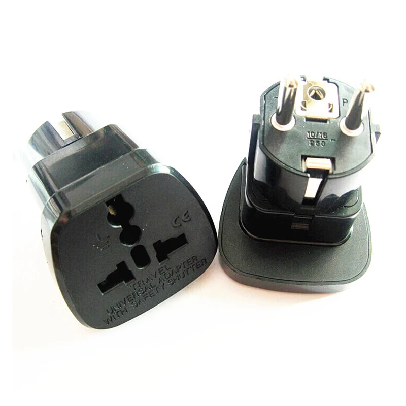 2 шт. Универсальный дорожный адаптер европейская вилка Международная розетка питания настенный Электрический разъем с защитный затвор