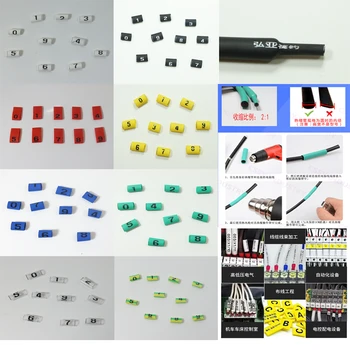 

heat shrink tubing cable marker full cut label Wire Number 0 to 9 1-16mm 8 Colore PVC insulation shrink ratio 2:1