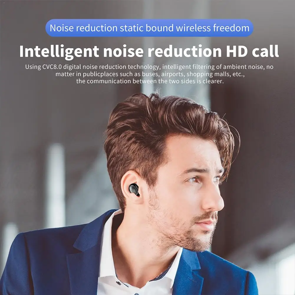 Сенсорный Стерео Bluetooth 2200 мАч беспроводной Bluetooth мини стелс спорт двойное ухо HD вызов 6D гарнитура двойной микрофон# N