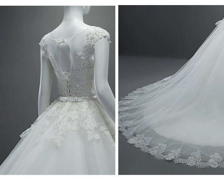 Настоящая фотография Vestidos De Noiva Casamento свадебное платье с кружевной аппликацией и бисером