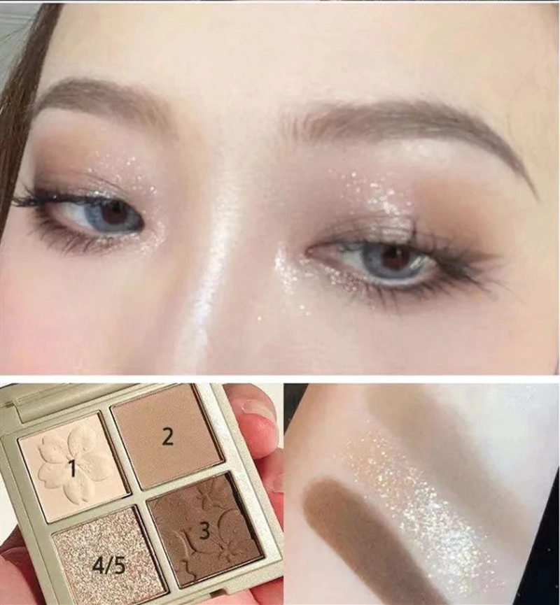 4 Color Eye Shadow Easy To Color Matte Pearlescent Earthy Eye Shadow Palette Professional Eyeshadow Pallete Cosmetic TSLM1