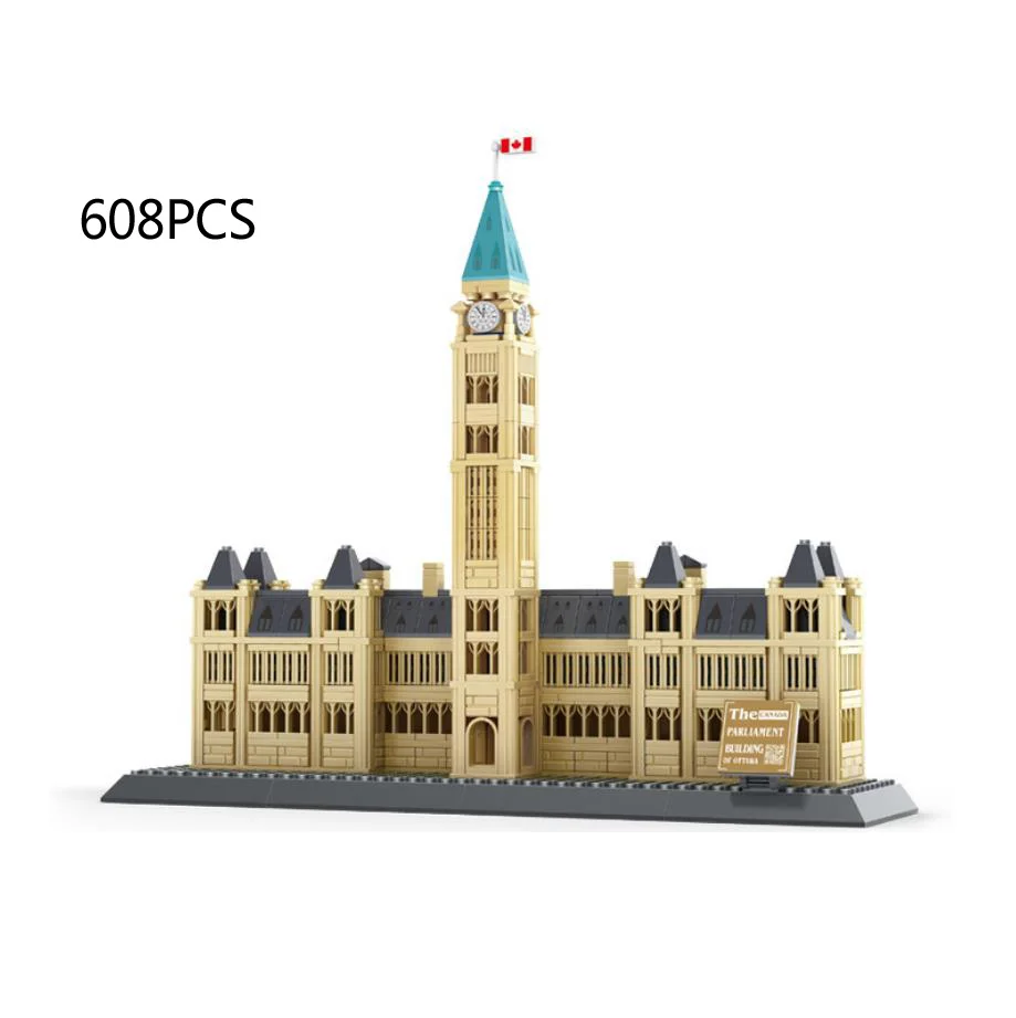 

World famous city Modern architecture Parliament Hill Canada building block assembly model brick educational toy collection