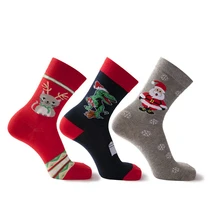 Рождественские носки носок для Санты Повседневное стильная футболка с изображением персонажей видеоигр Толщина чулки забавные носок для сна удобные полосатые хлопковые носки короткие