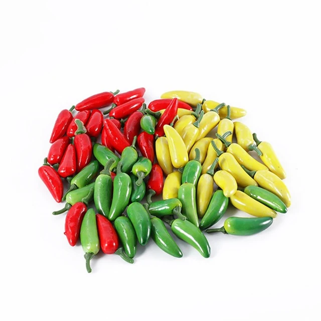 Artificial Plastic Plants Simulation, Red Chili Pepper, Fake Fruit Vegetables, New Year's Home Decoration, 10 Pcs