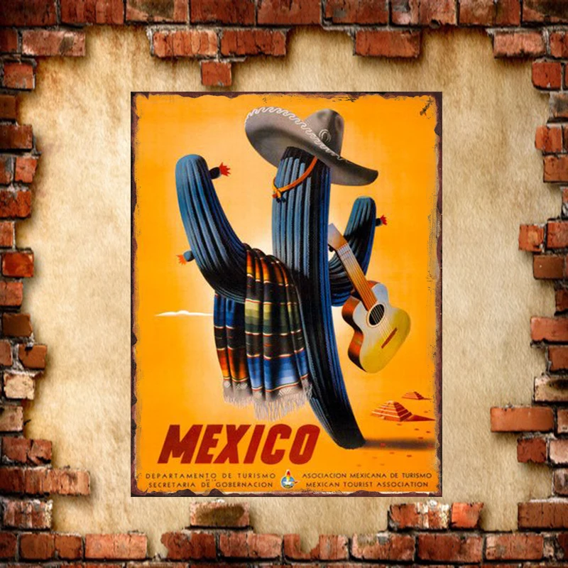 Винтажные вывески металлические мексиканские железные металлические плакаты жестяные вывески настенные украшения Размер: 20*30 см