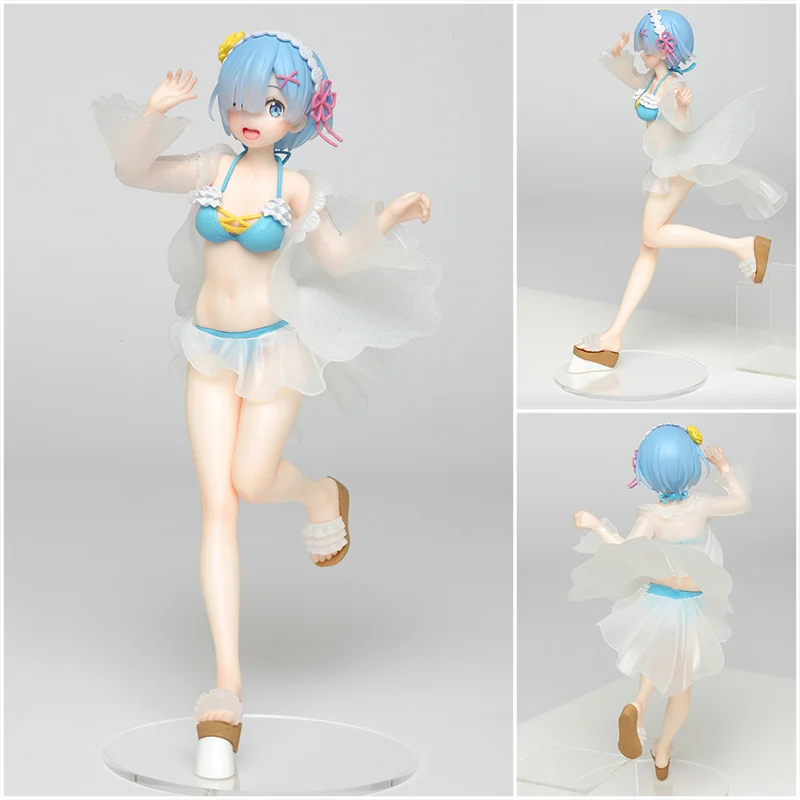

Original Taito Re Zero Start Life In A Different World Rem Swimsuit Knit Dress Figure PVC Model Doll Toys
