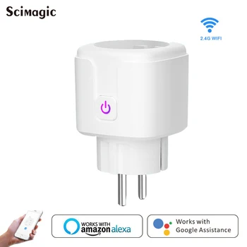 

16A WiFi Smart Plug Socket With Power Energy Monitor EU Standard Multi Plug Tuya APP Control Works With Alexa Google Assistant