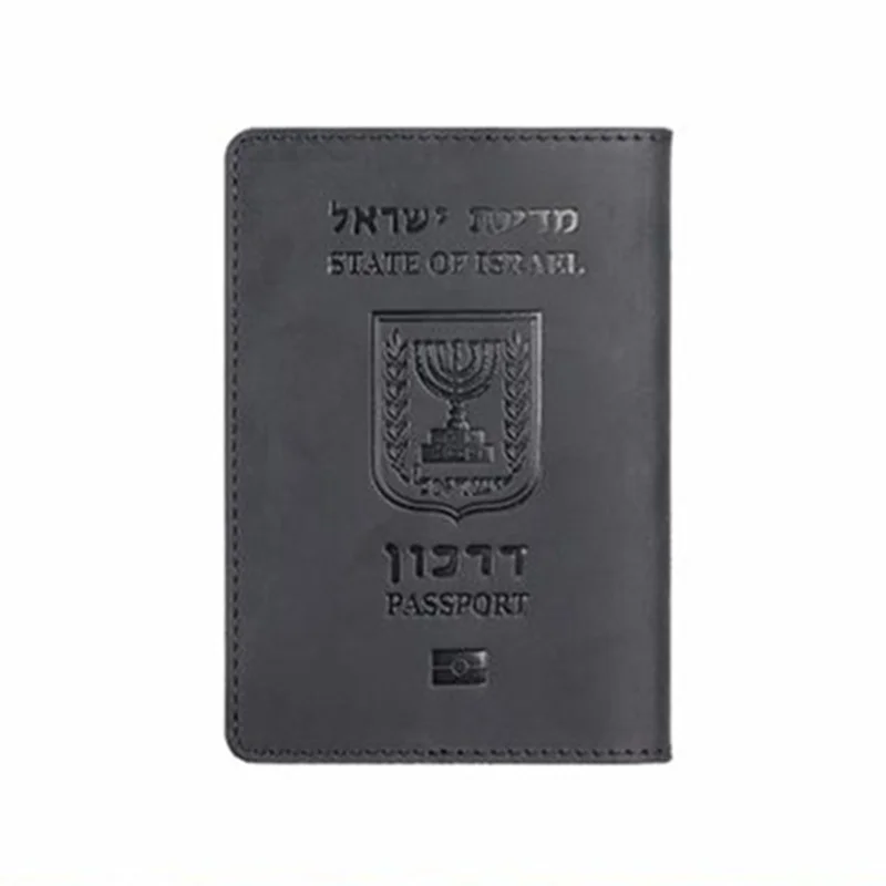 Кожаный чехол для паспорта с принтом Israel Passport Menorah унисекс путешествий|Дорожные
