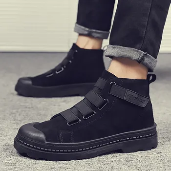 

DM707 Designer shoes 2020 Autumn new men Martin boots high top platform Ankle Boots platform Faux Suede men's shoes Chaussure