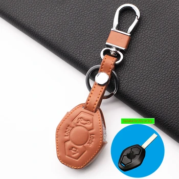 

100% Leather Car Key Cover Key Case for BMW X3 X5 Z3 Z4 3 5 7 Series E38 E39 E46 E83 M5 325i Key Protection Shell Dust Collector