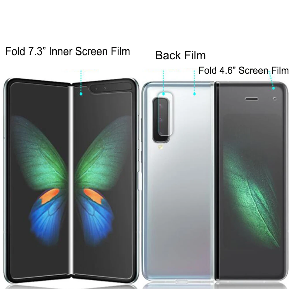 1 комплект 5D Гидрогелевая гибкая пленка с эффектом памяти для samsung Galaxy Fold 4,6 7," Передняя и задняя мягкая Nano Защитная пленка для экрана из ТПУ