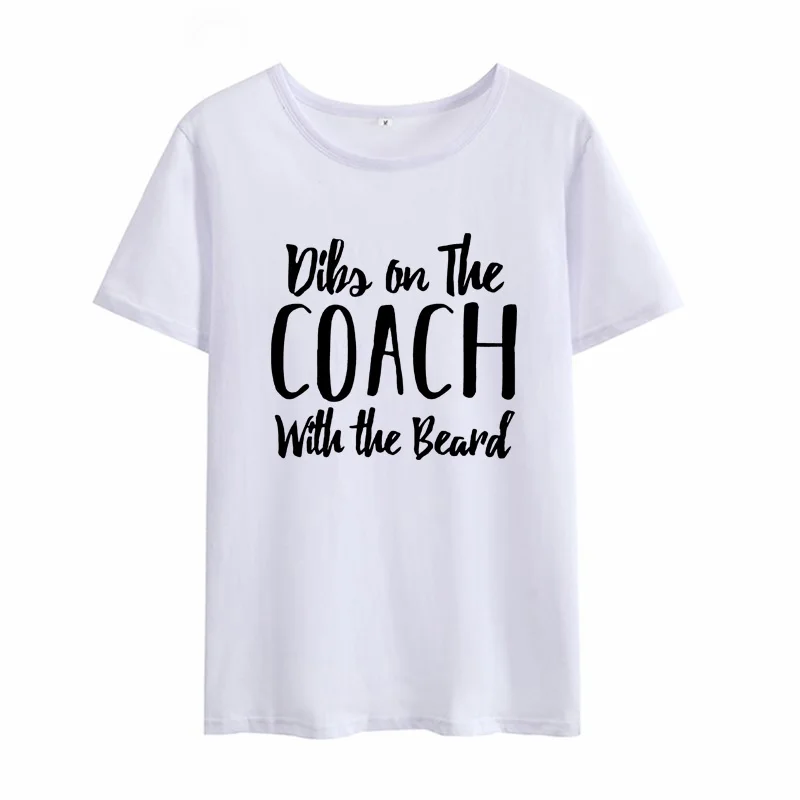 Женская свободная футболка Dibs on The Coach хлопковая Футболка с круглым вырезом и