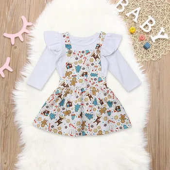 

Christmas Baby Kids Girl Romper +Cartoon Snowman Tutu Skirts Outfits Set Outfit