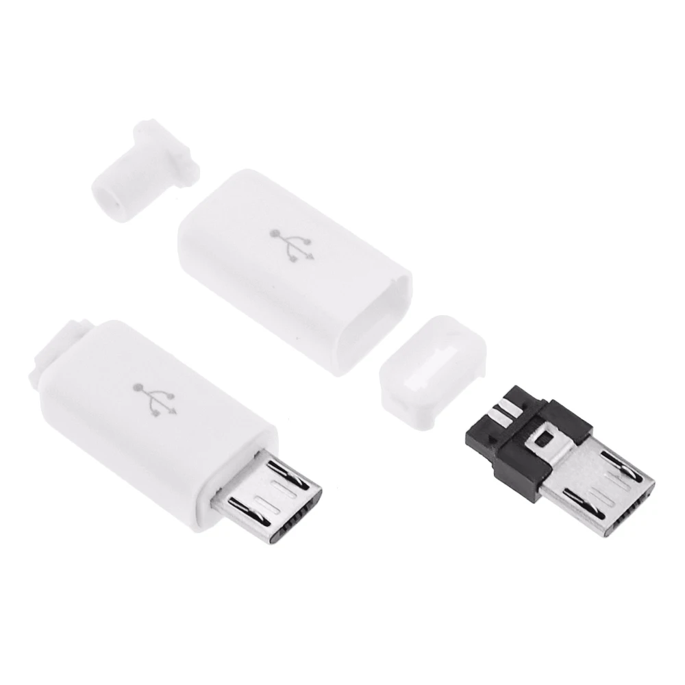 10 шт. 4 в 1 Micro USB 5PIN штекер разъема Черный/Белый Сварочные данные OTG интерфейс линии DIY кабель для передачи данных Аксессуары