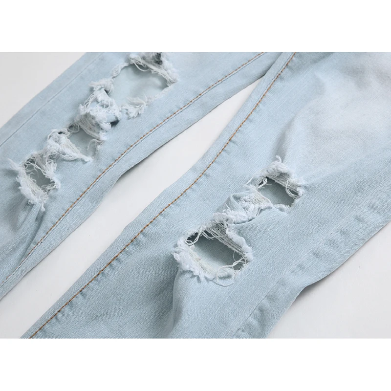 New Fashion Ripped Jeans Men Casual skinny Straight Elasticity pants Man Cowboys Demin Pants Plus Size Classic Jeans Men